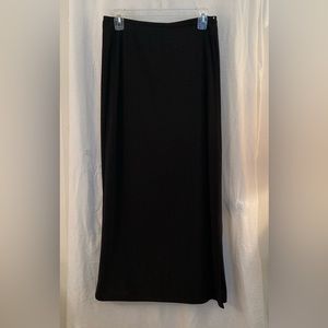 Amanda Smith Petite Black Flowy Wrap Around Maxi Skirt Size PL